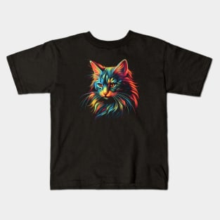 Neon Kitty #6 Kids T-Shirt